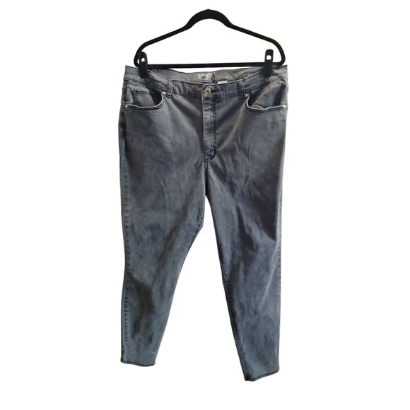 Terra & Sky Plus Size 20W Skinny Jeans Womens Washed Black Denim - Picture 2 of 9